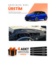HYUNDAİ İ20 (2020-2024) Uyumlu Torpido Koruma Örtüsü Oto Kılıfı - Siyah