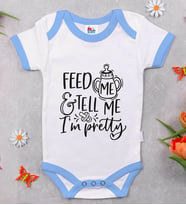 BK Kids I'm Pretty Tasarımlı Mavi Bebek Body Zıbın-1