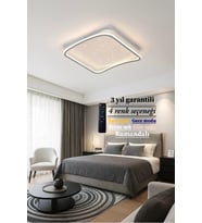 Modern 3 Renk LED Plafonyer, Kumandalı Gece Işık Modu, Salon ve Mutfak İçin