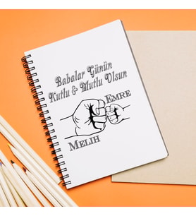 Babalar Günü Tasarımlı Defter Kişiye Özel