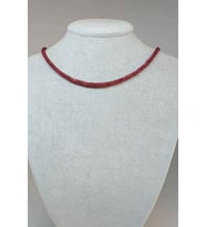 Yakut Taşı Faset Kesim 4x2mm (KÜÇÜK DELİKLİ) Kolye (SABİT KLİPSLİ)