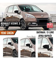 Sts Oto Aksesuar Renault Scenic 3 2010-2015 Batman Yarasa Ayna Kapağı Piano Black Abs Plastik