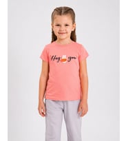 Kız Çocuk Hey You Yazılı Kısa Kollu Tişört - 5 YAŞ / PEMBE