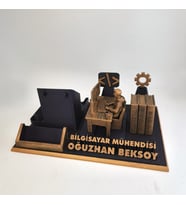 Kişiye Özel Bilgisayar Mühendisi Masa İsimliği Kartvizitlik - Yazılım & Teknoloji Ofisi Tebrik Hediyesi