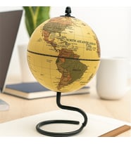 Magic Revolving Globe – Siyah Gümüş Renkli Metal Standlı Dönen Dekoratif Dünya Küresi 15x20x15 cm (Karışık)