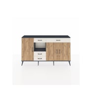 Arges Konsol 4 Raflı 4 Çekmeceli 3 Kapaklı 176x30x99 Antrasit-Çam/Aytaşı