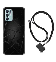 Oppo Reno 6 Kılıf Silikon Boyun Askılı İpli Desenli Silikon Dikenli Tel 1779