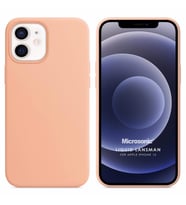 Microsonic Apple iPhone 12 Kılıf Liquid Lansman Silikon Rose Gold