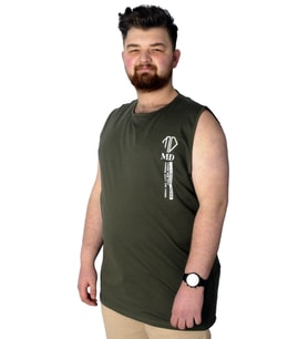 Mode XL Büyük Beden T-Shirt Kolsuz Choose Mode 22160 Haki
