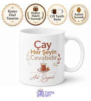 Tea Is The Answer To Everything Çay Her Şeyin Cevabıdır Yazılı Kupa Bardak Hediye