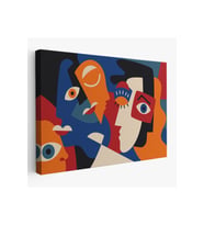 Picasso Tarzı Soyut İnsan Yüzleri Kanvas Duvar Tablosu-1195