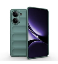 Xiaomi Poco X7 Pro Kılıf Esnek TPU Oyuklu Arka Yüzey Tasarımlı Etnik Silikon Kılıf (Koyu Yeşil)