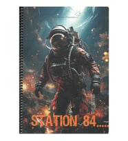 GIPTA STATION SPİRALLİ KARTON KAPAK A4 80YP. ÇİZGİLİ  DEFTER
