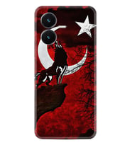 Vivo Y22S Kılıf Resimli Desenli Baskılı Silikon Wolf and Moon 2 1381