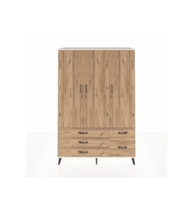 Hyperion Gardrop 5 Raflı 5 Çekmeceli Tek Askılı 132x44x195 Aytaşı-Çam