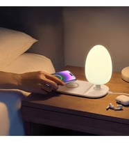 2 si 1 Arada Led RGB Masa Lambası Hızlı Kablosuz Şarj İstasyonu Telefon Şarjlı Masa Lambası (Beyaz)