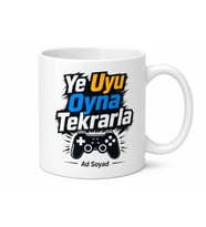Ye Uyu Oyna Tekrarla Repeat Baskılı Gamer Kupa Bardak Oyuncu Hediye
