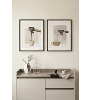 Modern Kahve Temalı Minimalist 2’li Ahşap Çerçeveli Tablo Seti