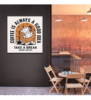 Tekli Kare Kanvas Duvar Tablosu Kahve Köşesi Drink Coffee