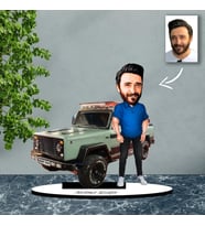 Kişiye Özel Karikatür Off- road Arabalı Karikatür Biblo b1