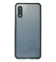 Mey İthalat® Samsung Galaxy A02 Kılıf Miami Şeffaf Silikon - Koyu Yeşil