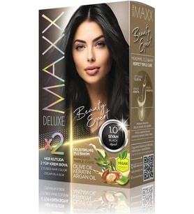 Maxx Deluxe Beauty Expert Hair Color (Kerati̇n)'Li̇ 1 Kutu (2 X 50 Ml) (Siyah 1.0)
