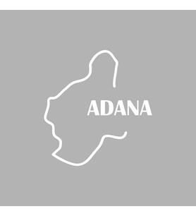 Adana Harita Araba Sticker siyah 17x18 CM (Beyaz)