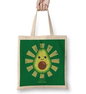 Avocado Retro Japanese Bez Çanta Uzun Saplı