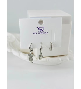 Zirkon Taşlı Üçlü Kombin Küpe - Kp00429