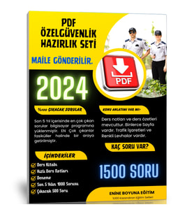PDF Özel Güvenlik Hazırlık Seti (Mail Adresinize Gönderilir)