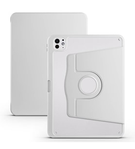 Apple iPad Pro 11 2024 Uyumlu Kılıf Zore Termik Kalem Bölmeli Dönebilen Standlı Kılıf (Gri)
