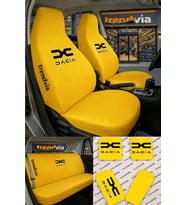 Dacia (Yeni) Logolu Oto Koltuk Kılıfı Ön Arka Set – Penye Universal Koltuk Koruyucu Servis Kılıfı