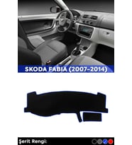 Skoda Fabıa (2007-2014) 3d Torpido Koruma Kılıfı - Ön Göğüs Kaplama - Mavi Şerit