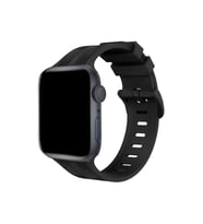 Newface Apple Watch 38mm KR408 Çizgili Silikon Kordon - Siyah