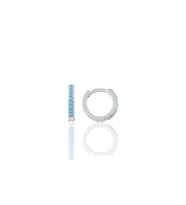 Gümüş rodyumlu turkuaz taşlı 10 mm halka küpe Tragus Piercing Helix Kıkırdak Küpesi SGTL11739RODAJ