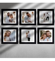 6 adet 20x20 Kare Çerçeve Fotoğraf Hediyeli (Siyah)