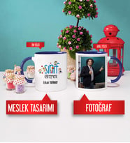 Sınıf Öğretmeni Kupa Bardak Lacivert Fotoğraflı