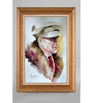 Altın Varaklı Paspartulu Çerçeveli Atatürk Tablo nt1144