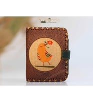 Kuş Figürlü Küçük Cüzdan Etnik Bohem Retro Style - KAHVERENGİ