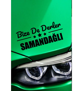Hatay Samandağ Siyah Araç Sticker  Hatay Bize De Derler  Samandağlı 40x15 cm Oto Sticker
