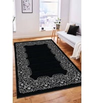 Siyah Çerçeveli Kaymaz Taban Makinede Yıkanabilir Halı MK58 - 100 x 160 cm