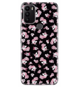 General Mobile GM 21 Plus Kılıf Desenli Silikon Unicorn Flowers 1406