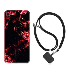 Apple iPhone 5 6 7 8 Plus Se XR Kılıf Boyun Askılı Silikon Red Smoke 1745