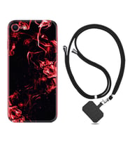 Apple iPhone 5 6 7 8 Plus Se XR Kılıf Boyun Askılı Silikon Red Smoke 1745