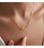 Minimal Uçak Model Kolye 925K Gümüş (Gold)