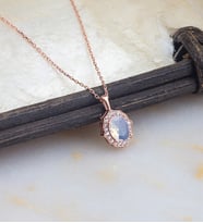 925 Ayar Gümüş Zirkon Taşlı Prenses Kolye (Rose)
