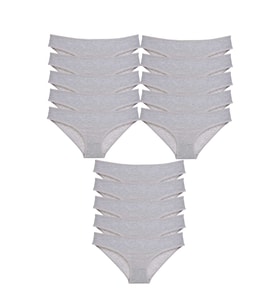 Mulvxbrf Brf02 15 Adet Süper Eko Set Likralı Kadın Slip Külot Gri (Mulvix)