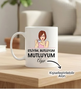 Kişiye Özel Kupa - Etliyim Butluyum Mutluyum