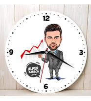 Borsacı Erkek Hediye Kişiye Özel Karikatürlü Duvar Saati