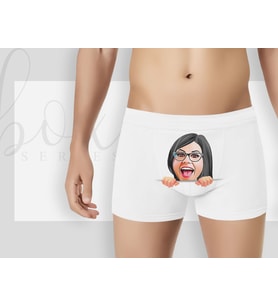 BK Gift Kişiye Özel Karikatürlü Eğlenceli Beyaz Erkek Boxer, Yıl Dönümü/ Doğum Günü / Sevgililer Günü Hediyeleri,  Erkek Arkadaş Hediye, Esprili Hediye-14